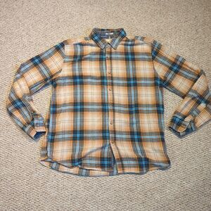 Denim & Flower Flannel Shirt Womens XL Button Up Slim Fit Grunge 90s